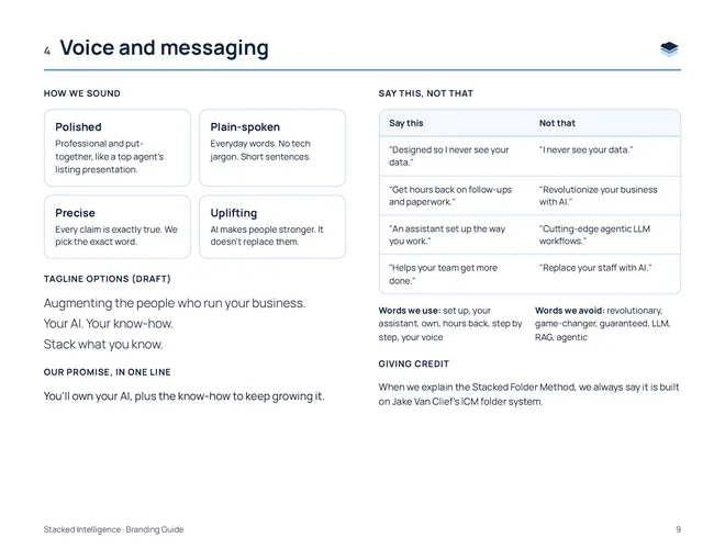 Voice and messaging page
